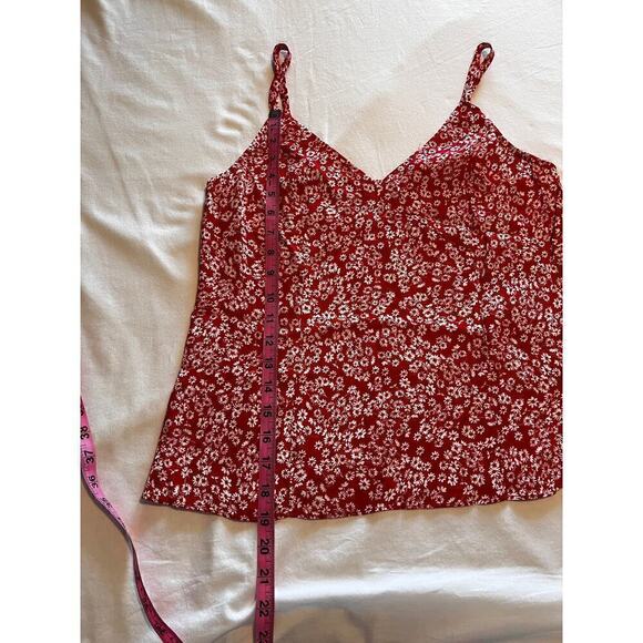 Madewell Women's V-Neck Cami Tank in Red Ditsy Floral Size 6 - Picture 11 of 11
